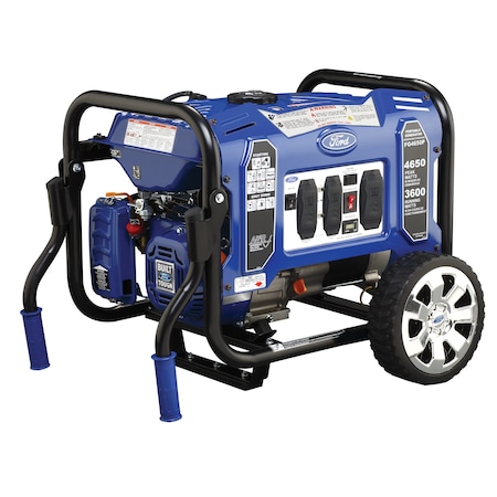 Ford Portable Generator, Gasoline, 3,600 W Rated, 4,650 W Surge, Recoil Start, 120V AC, 30/20 A FG4650P